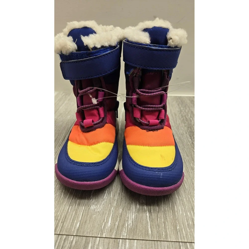 Merrell Alpine Puffer‎ JR Waterproof Winter Boots Blue Rainbow Kids Toddler Sz 6